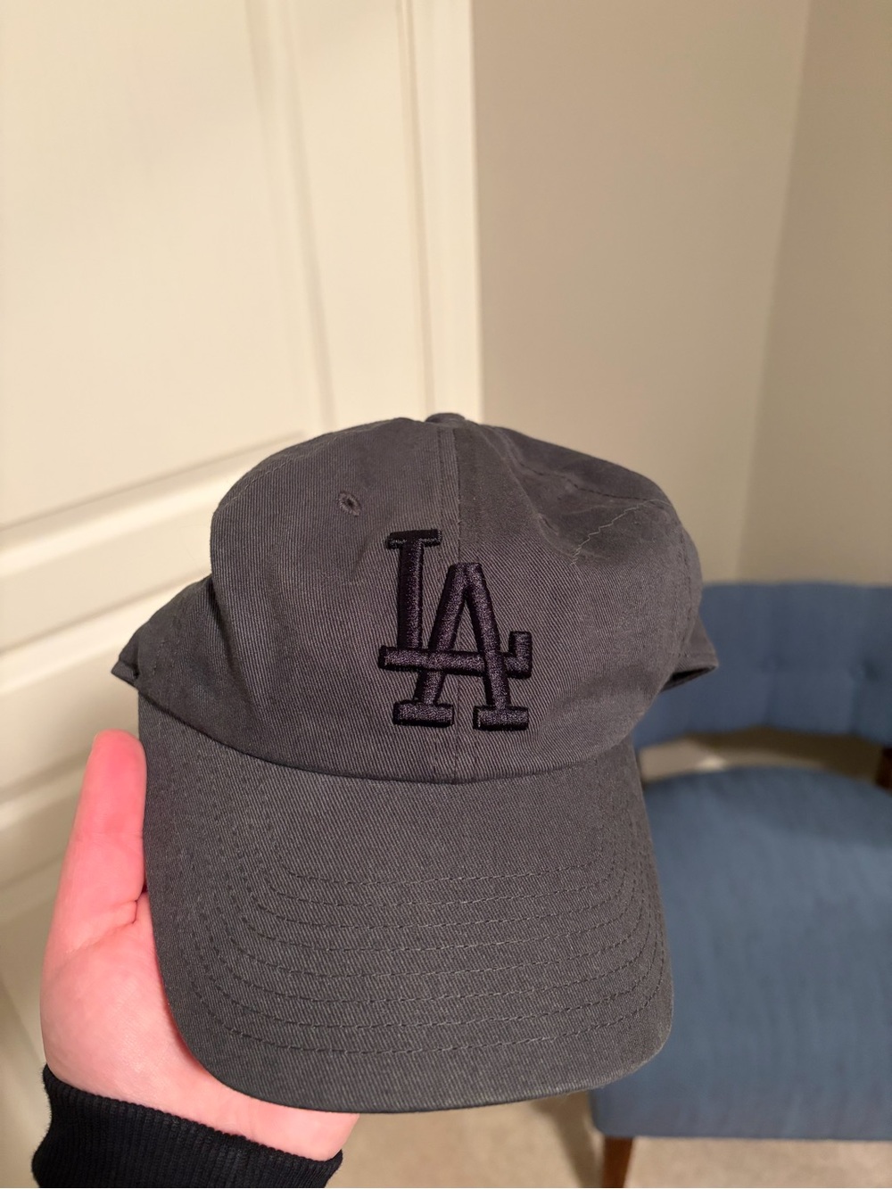 Los Angeles Logo Embroidered Baseball Cap - Charcoal